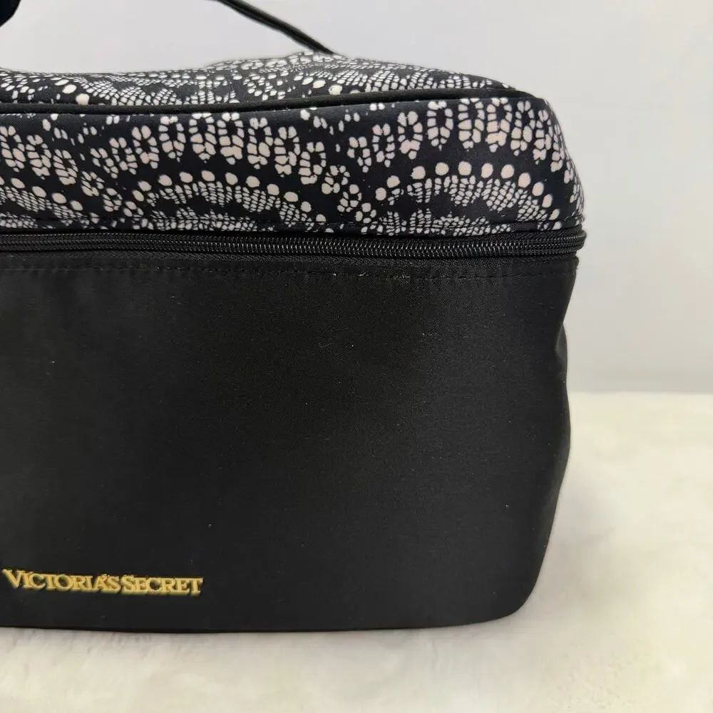 Victoria's Secret Black & White Bra Panty Lingerie Travel Bag